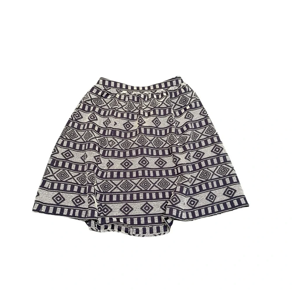 Halogen Navy Aztec Textured Midi Bubble Skirt Sz 14​​​